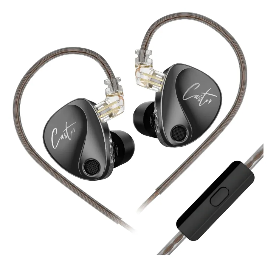 Auriculares IN EAR KZ Castor Bass Version Negro Con Microfono