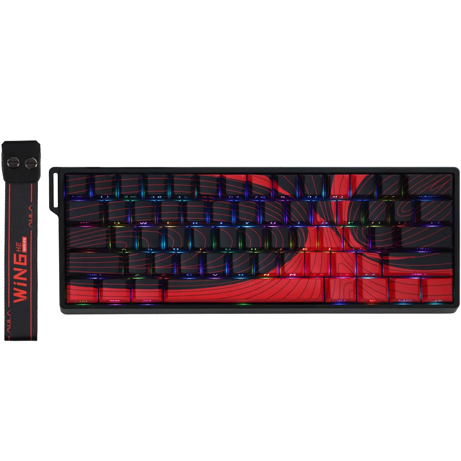 Teclado Magnetico AULA Win60HE Max Black/Red 8Hkz