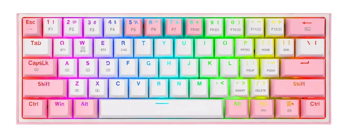Teclado Mecanico Inalambrico REDRAGON Fizz Pro K616 White/Pink