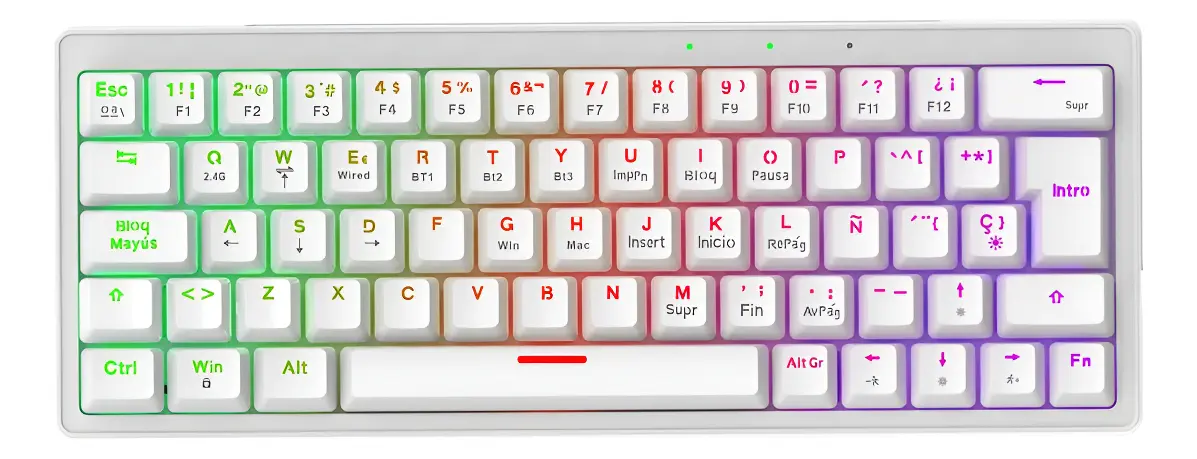 Teclado Mecanico Inalambrico SOLARMAX GMKB64RB Blanco Switch Red