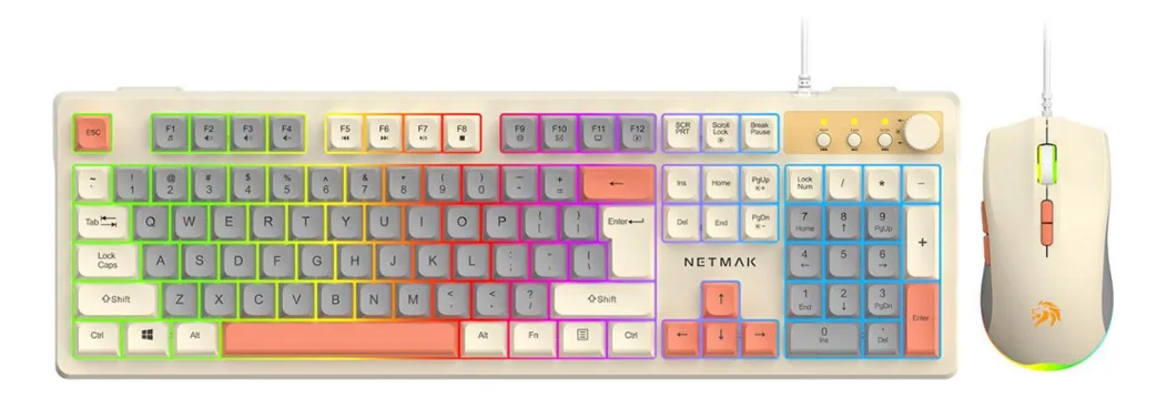 Teclado + Mouse Membrana NETMAK NM-TM34 RGB
