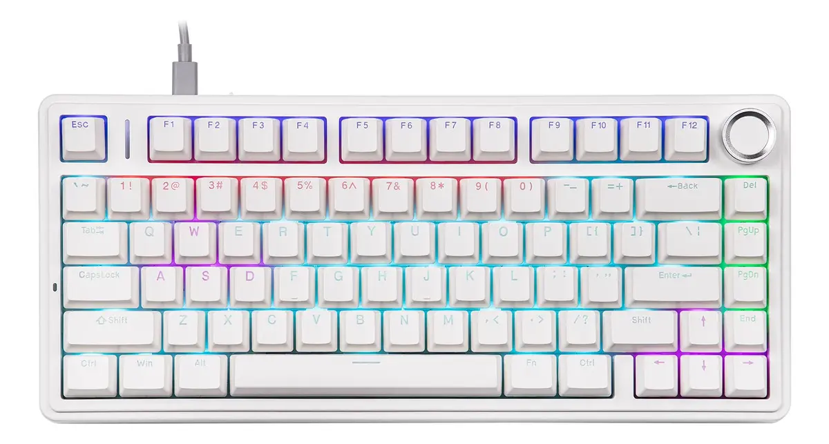 Teclado Mecanico AULA F75 White Wired