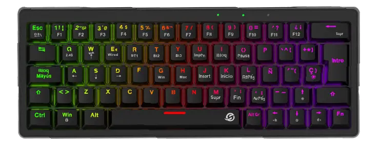 Teclado Mecanico Inalambrico SOLARMAX GMKB64RB Negro Switch Red