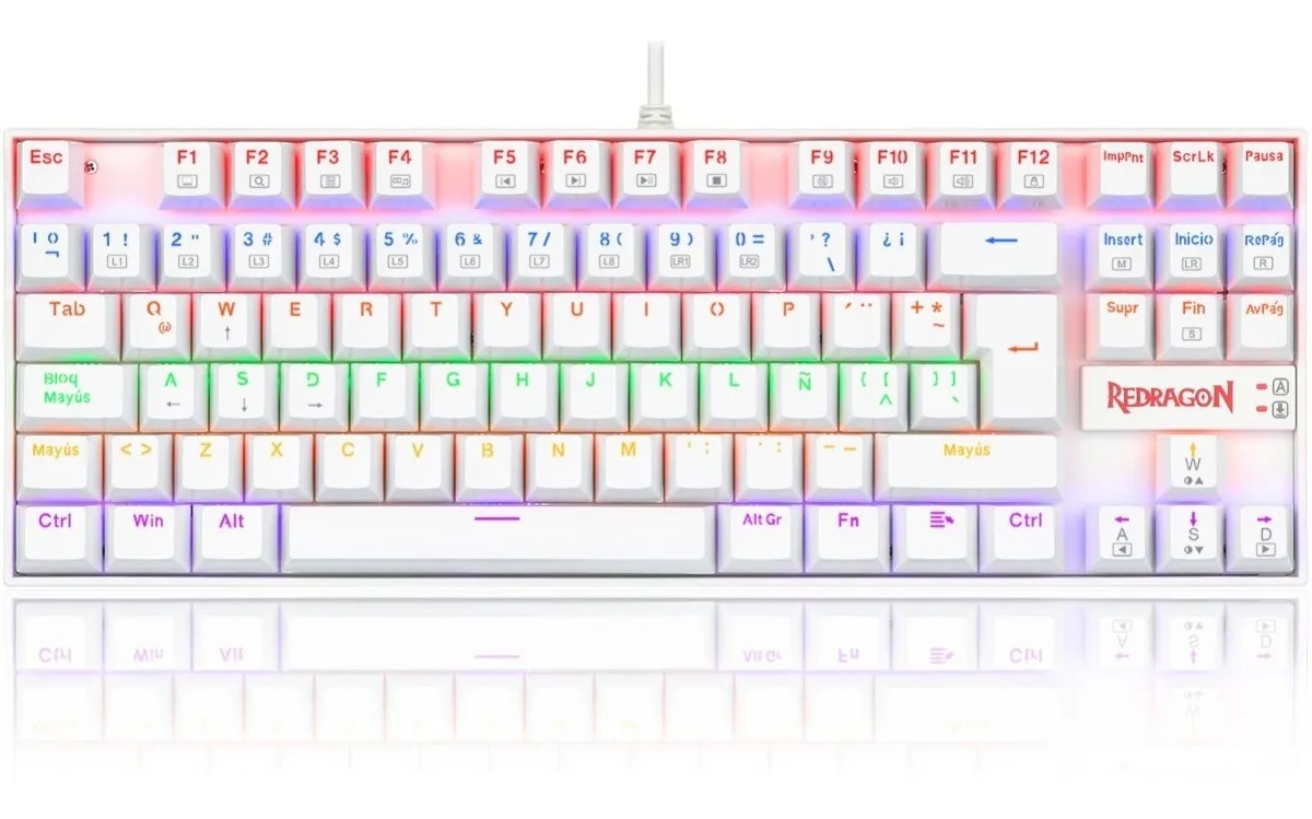 Teclado Mecanico REDRAGON Kumara RGB Switch Red Blanco